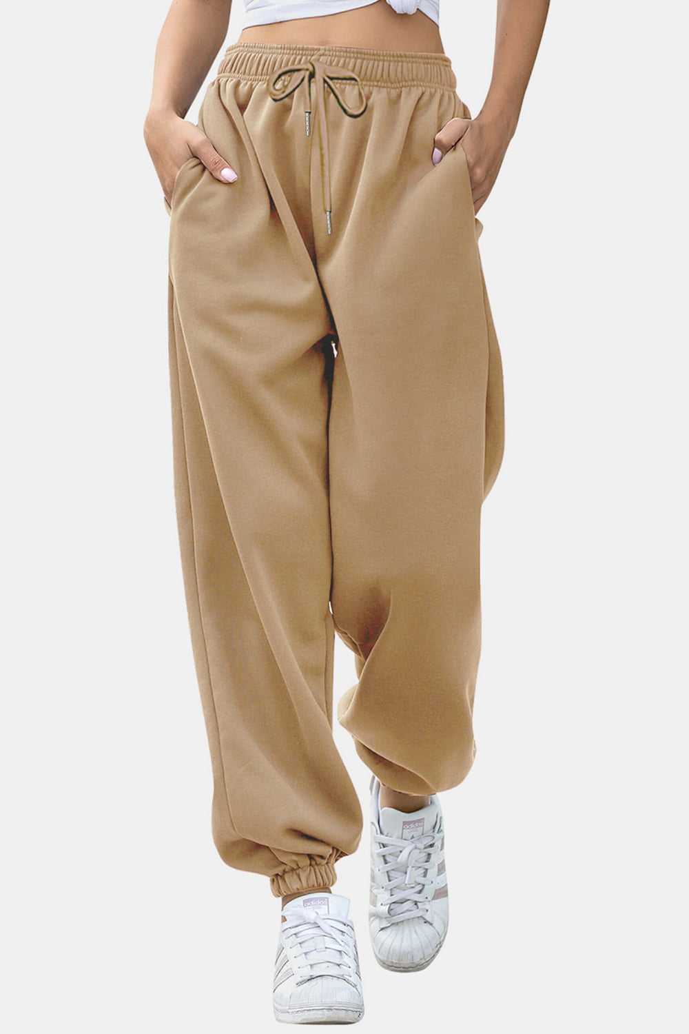 Elastic Waist Joggers with Pockets S-2XL