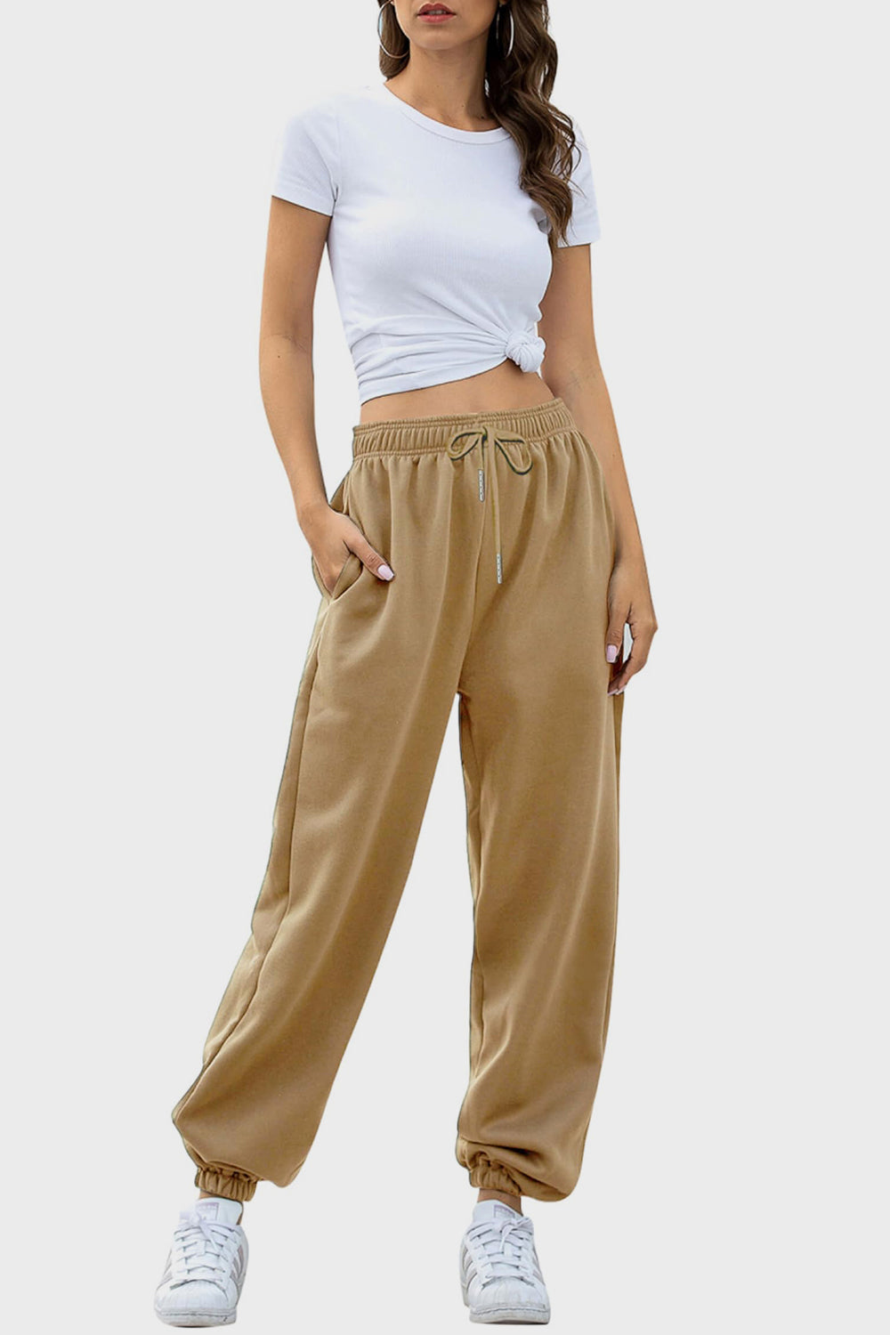 Elastic Waist Joggers with Pockets S-2XL