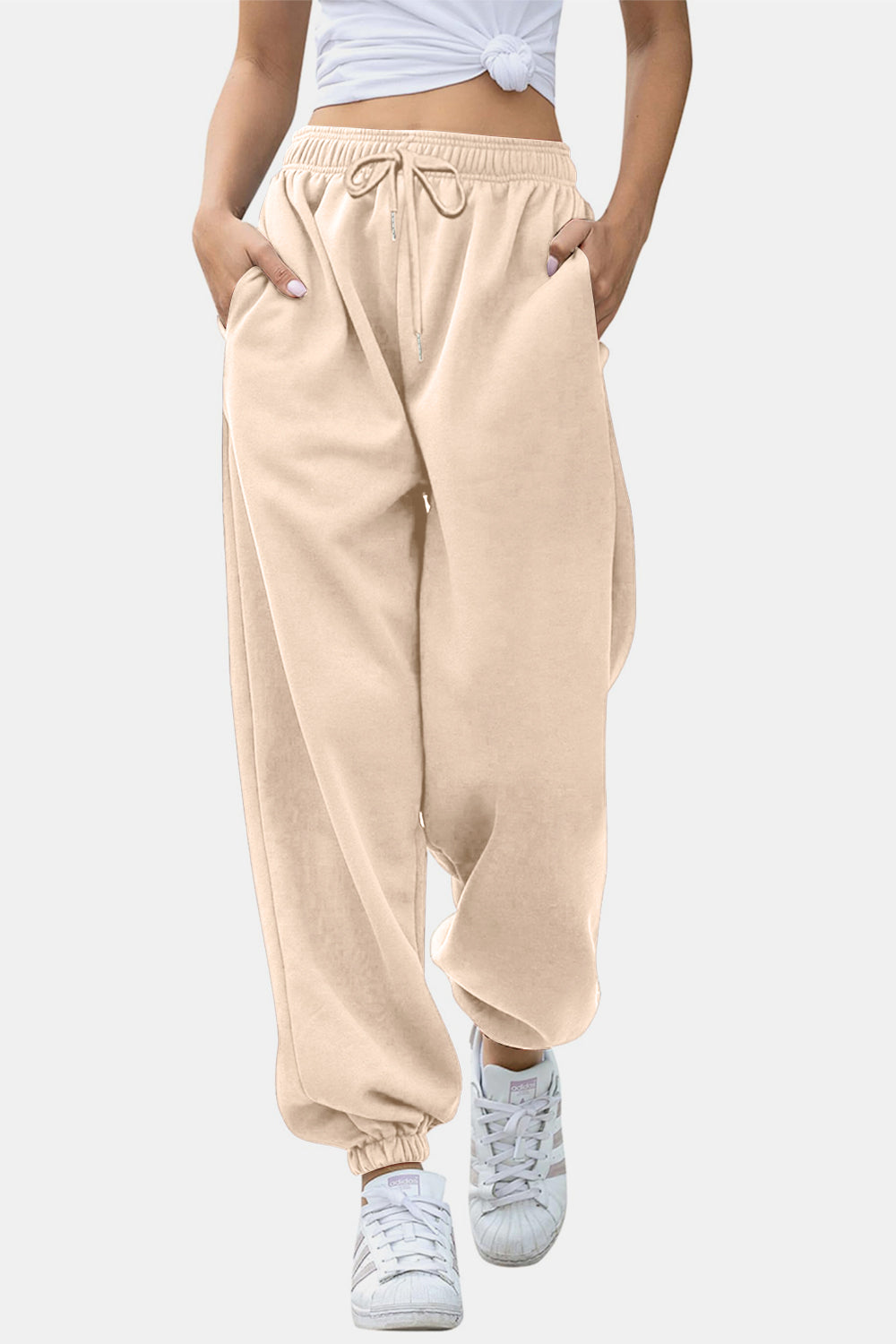 Elastic Waist Joggers with Pockets S-2XL