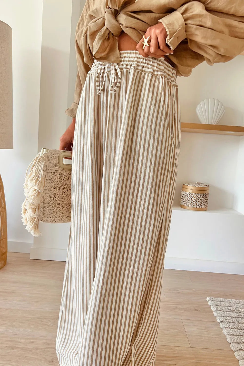Striped Wide Leg Pants 1XL-4XL