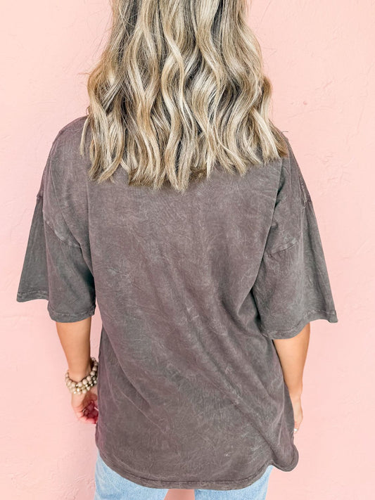 Cheetah Mineral Wash Round Neck Top Half Sleeve T-Shirt S-XL