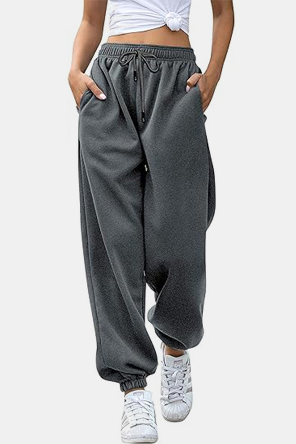 Elastic Waist Joggers with Pockets S-2XL
