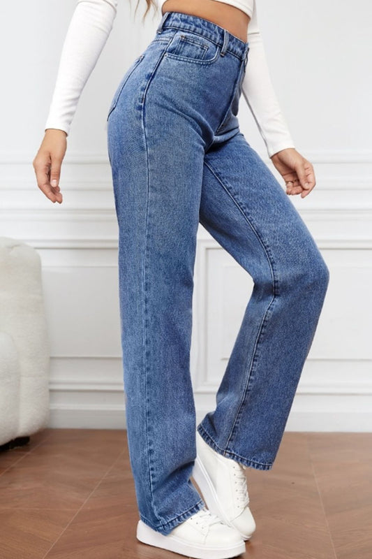 High Waist Straight Jeans S-XL
