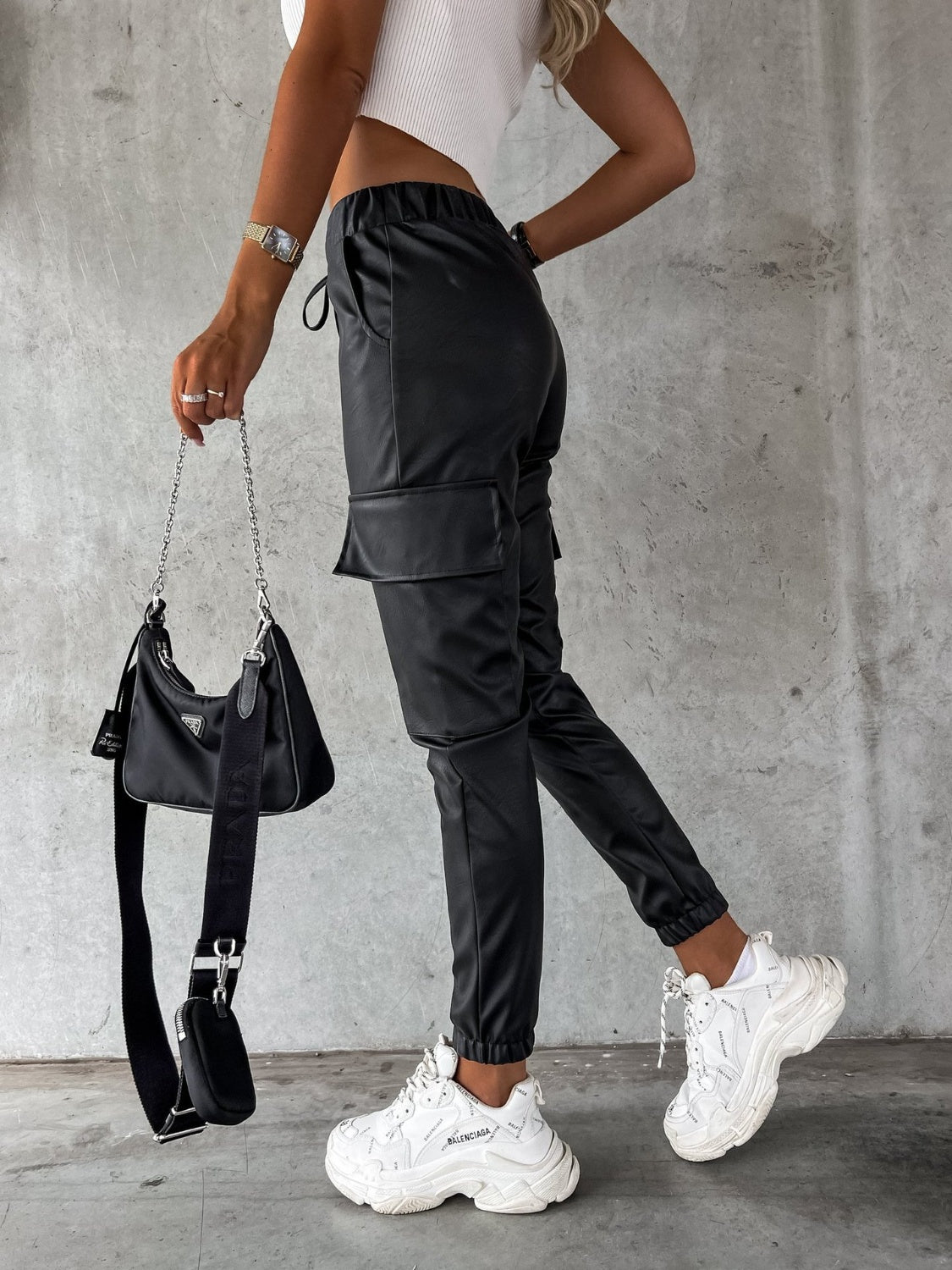 Drawstring Pants with Pockets S-XL