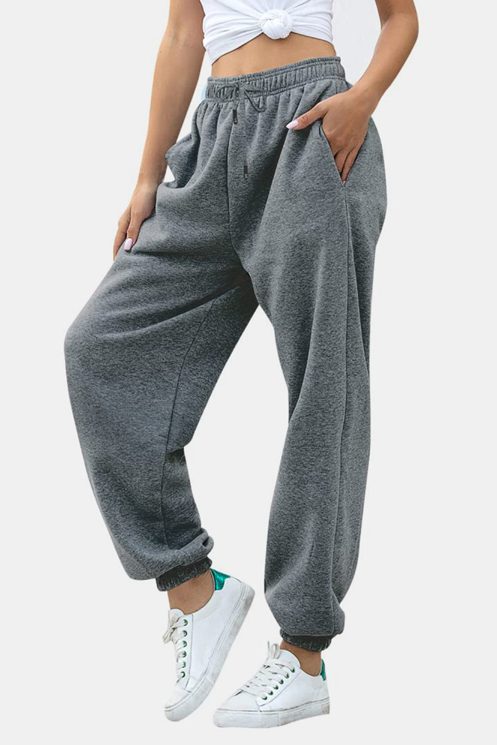 Elastic Waist Joggers with Pockets S-2XL