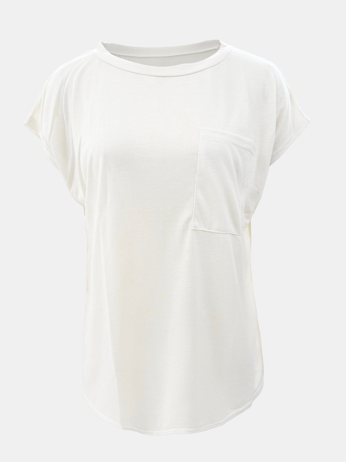 Full Size Round Neck Cap Sleeve T-Shirt S-3XL