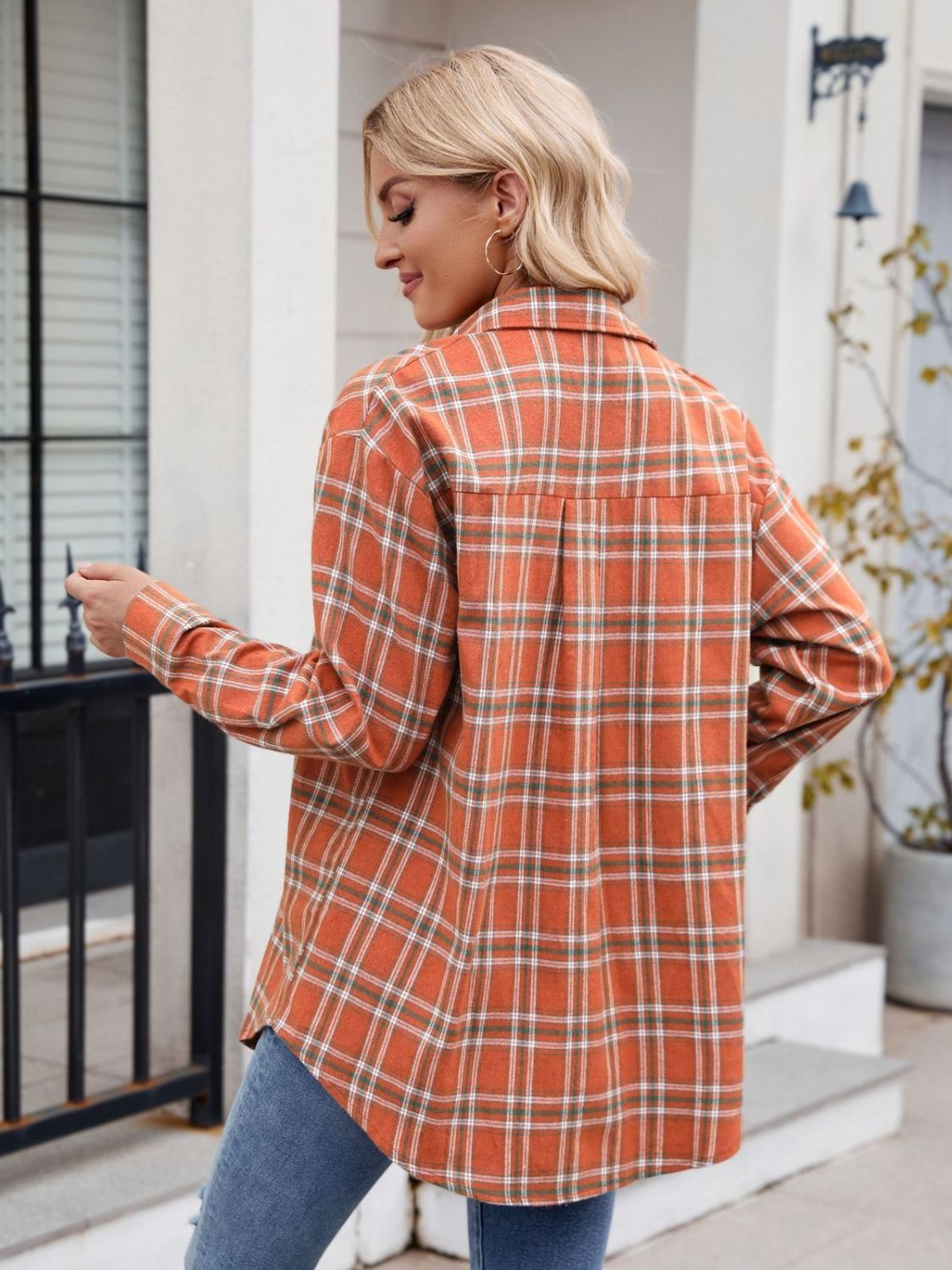 Mandy Plaid Button Up Long Sleeve Shirt S-2XL