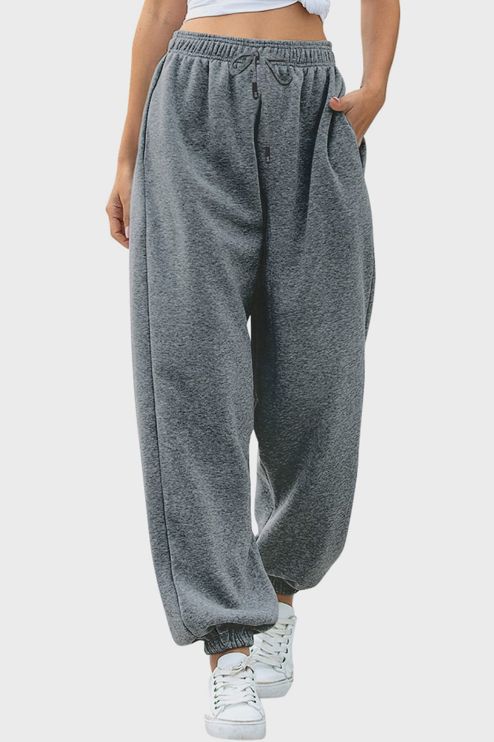 Elastic Waist Joggers with Pockets S-2XL