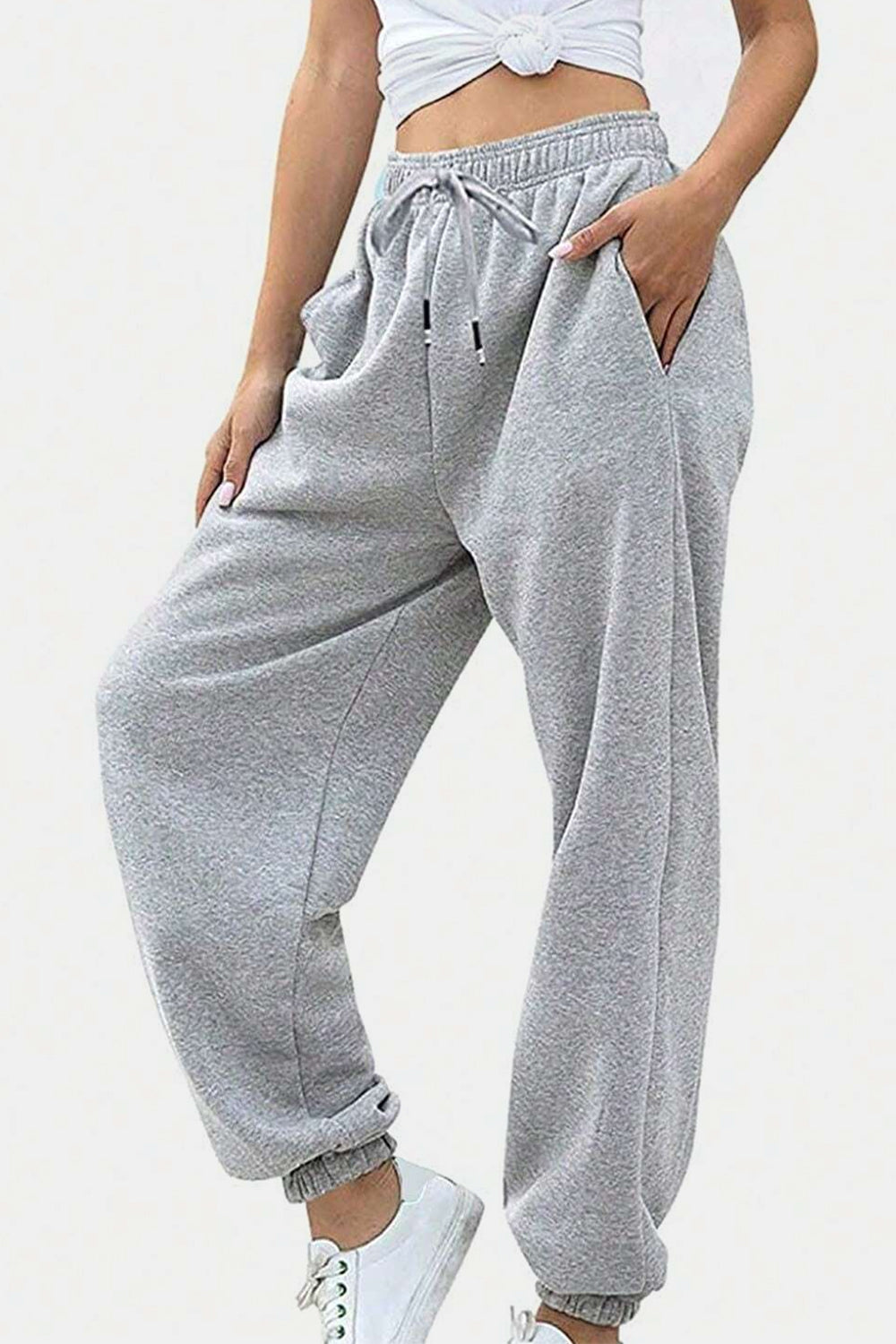 Elastic Waist Joggers with Pockets S-2XL