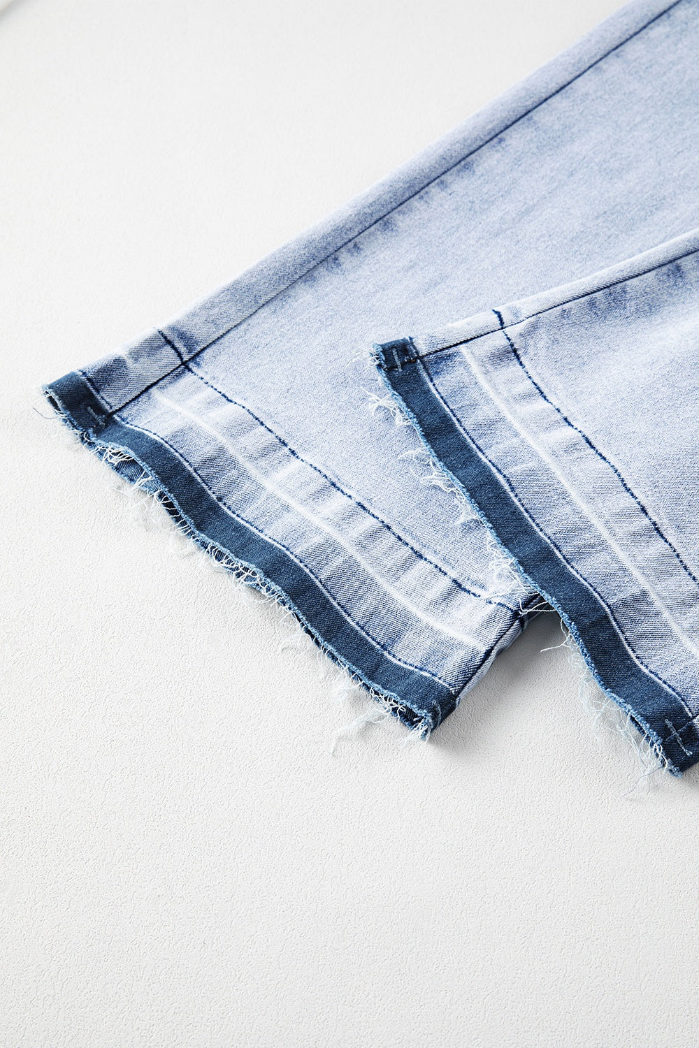 Raw Hem Straight Jeans with Pockets Size 8-16