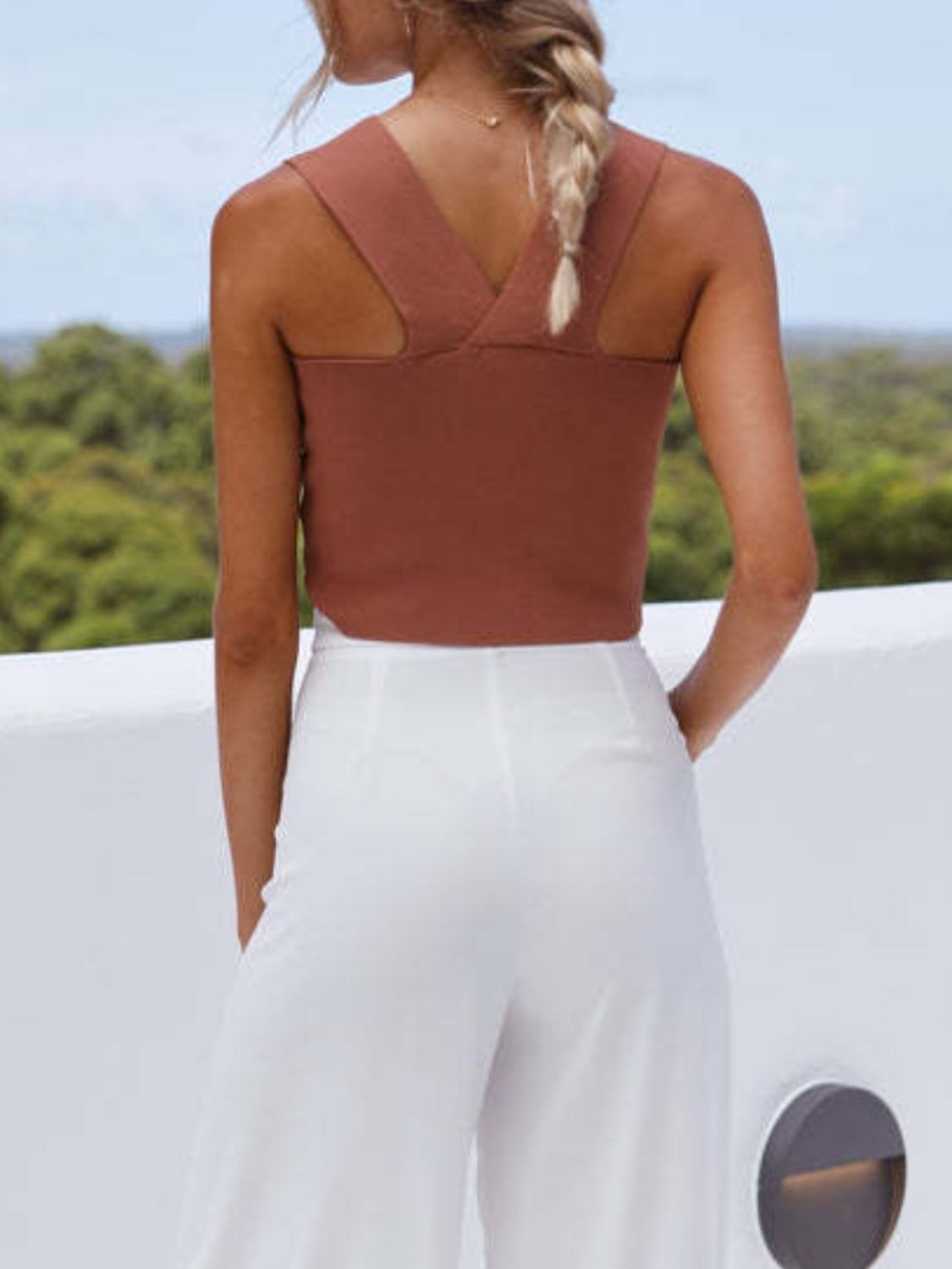 Square Neck Wide Strap Tank Top S-XL