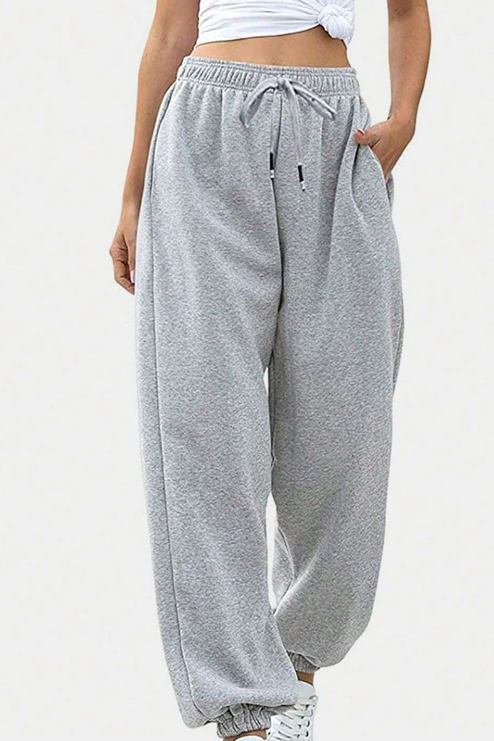 Elastic Waist Joggers with Pockets S-2XL