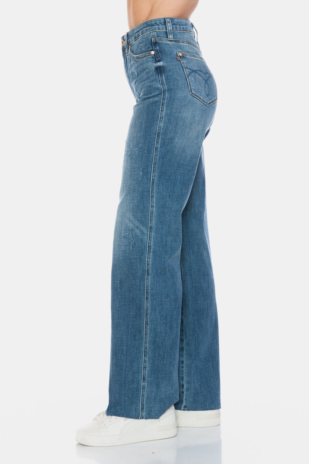 Judy Blue Full Size Tummy Control Cut Raw Hem Straight Jeans Sizes 0-24