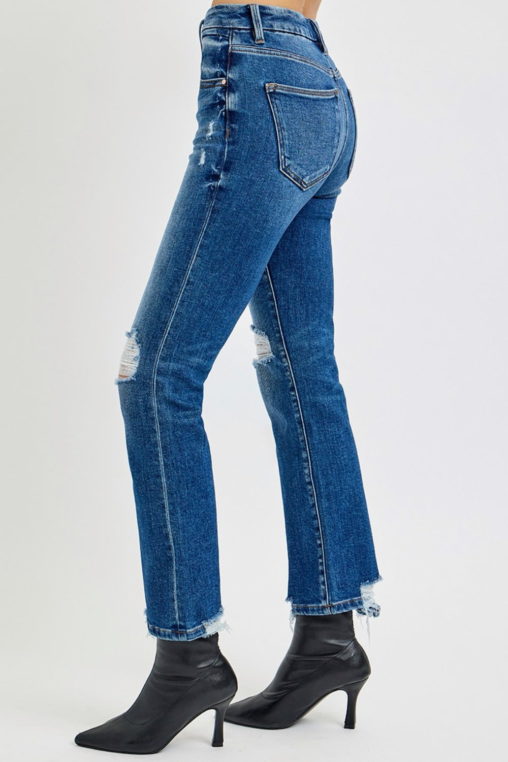 RISEN Full Size High Rise Distressed Crop Straight Jeans Sizes 0-3XL