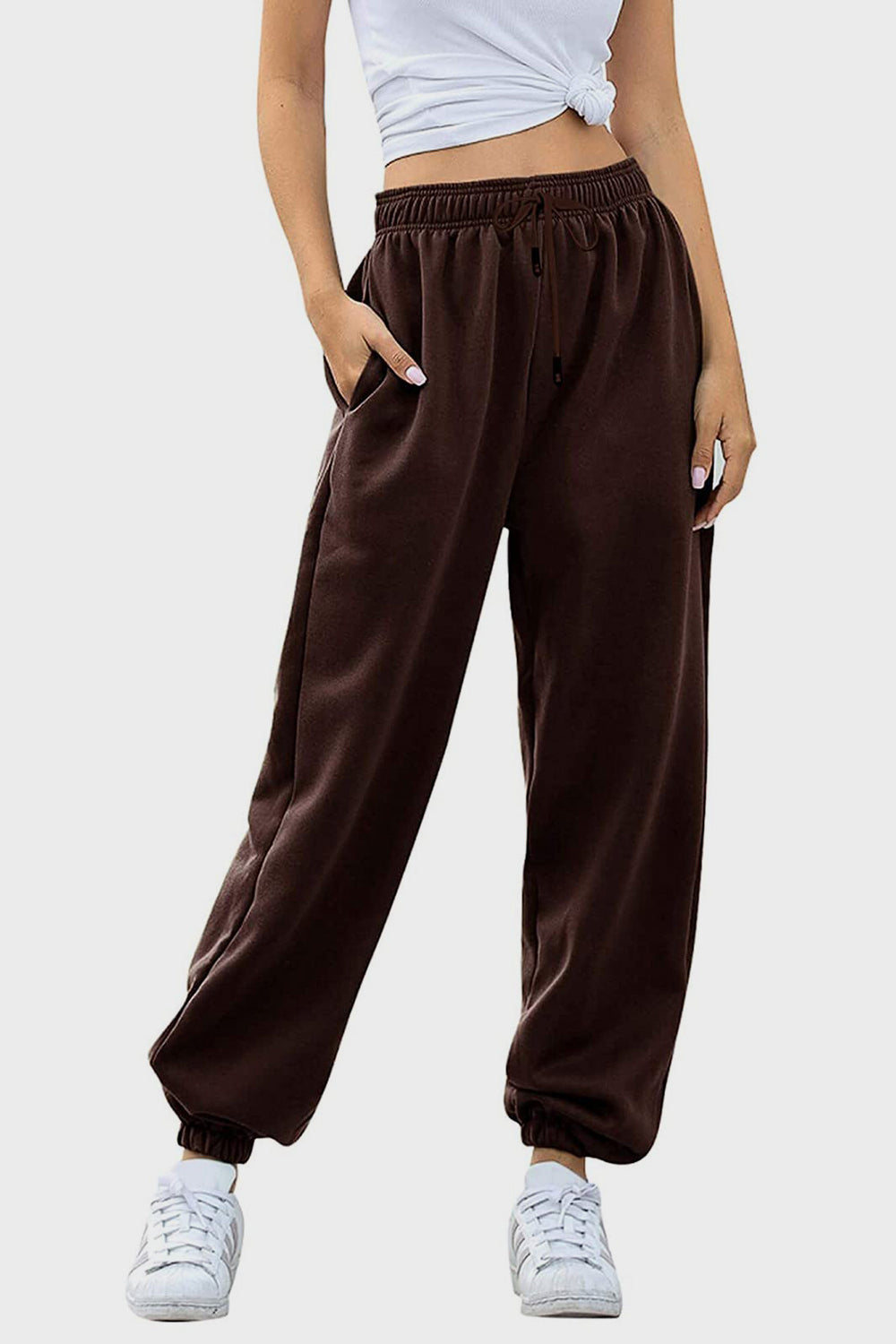 Elastic Waist Joggers with Pockets S-2XL