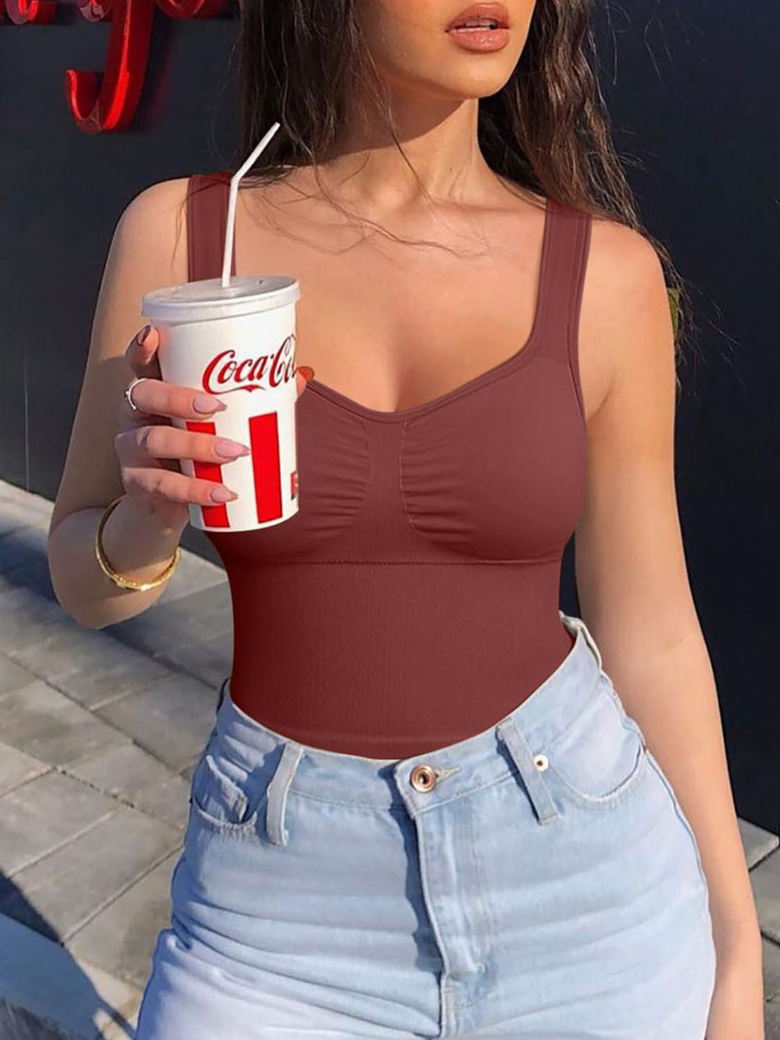 Wide Strap Active Tank Top S-XL