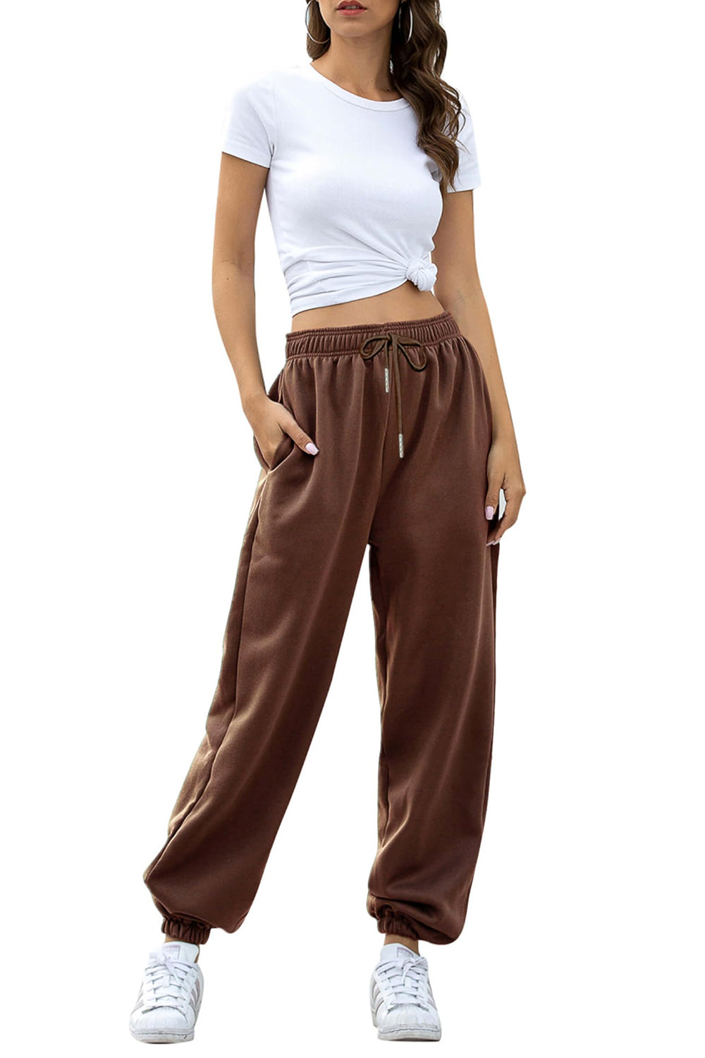 Elastic Waist Joggers with Pockets S-2XL