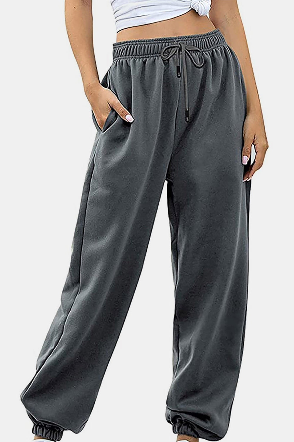 Elastic Waist Joggers with Pockets S-2XL