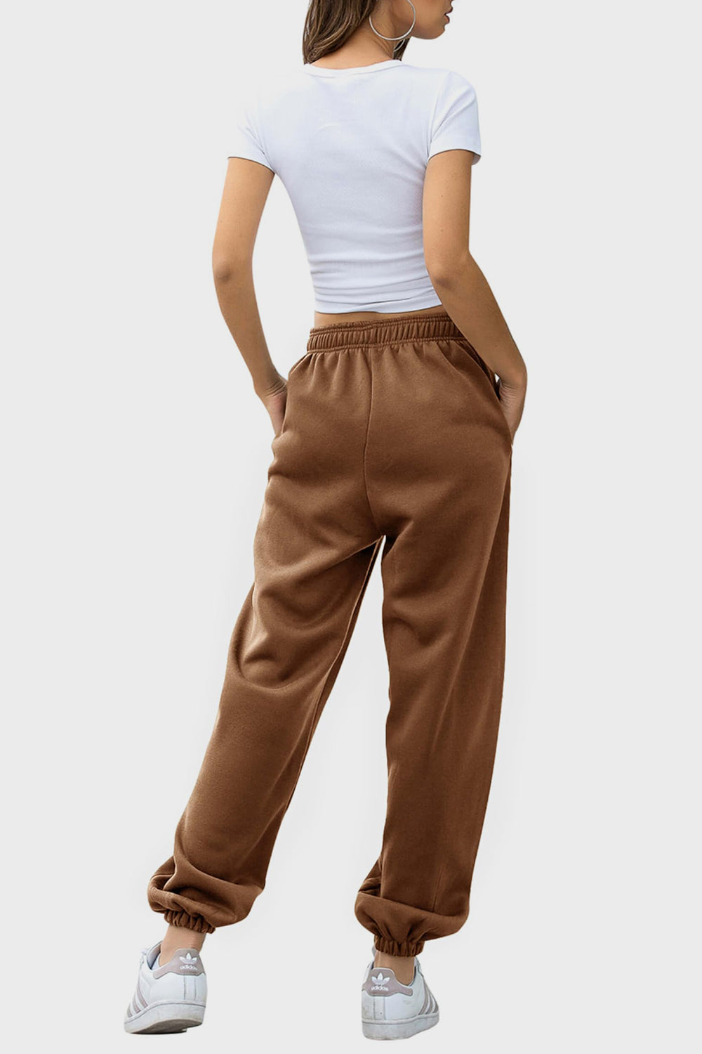 Elastic Waist Joggers with Pockets S-2XL