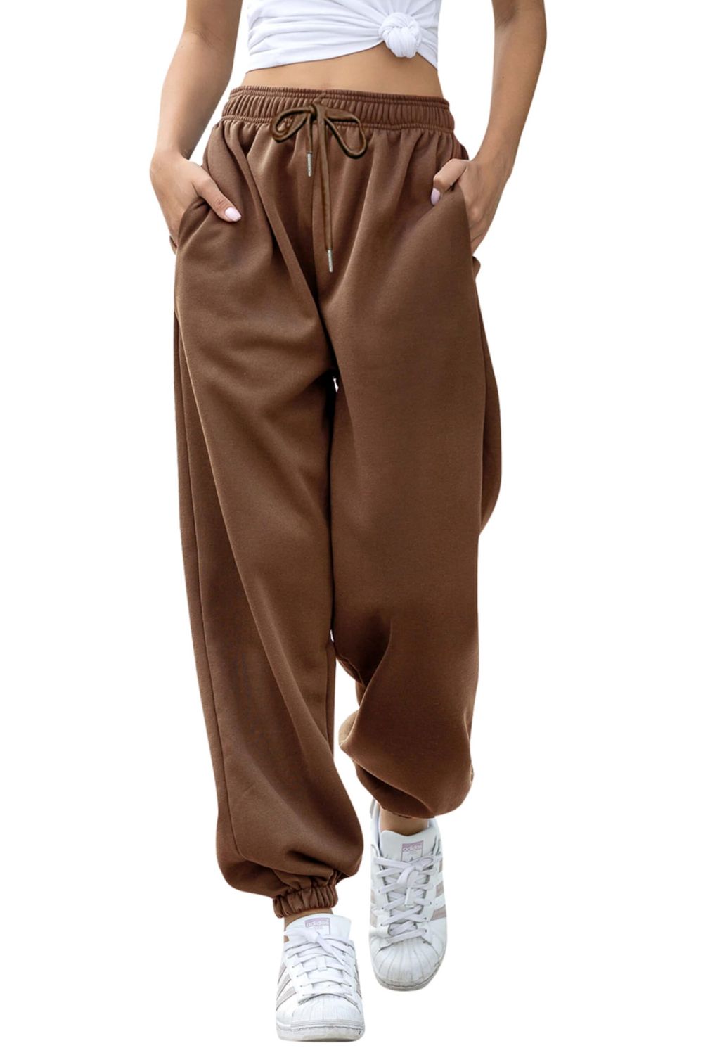 Elastic Waist Joggers with Pockets S-2XL