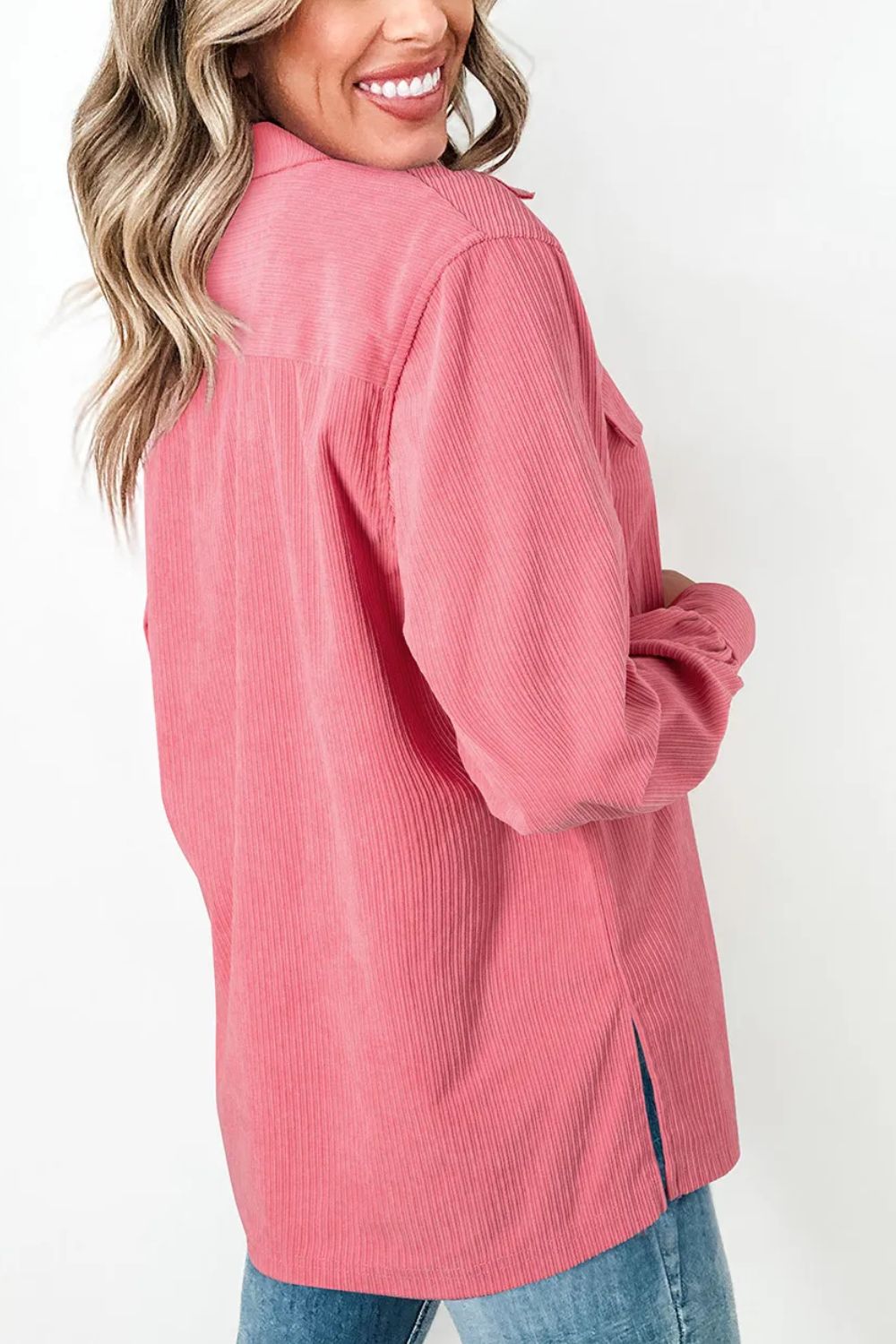 Collared Neck Long Sleeve Shirt S-XL