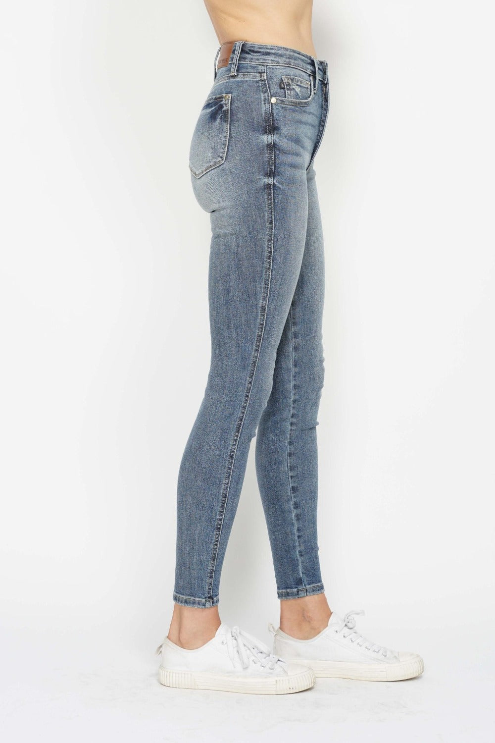 Judy Blue Full Size Tummy Control Contrast Wash Skinny Jeans Sizes 0-24