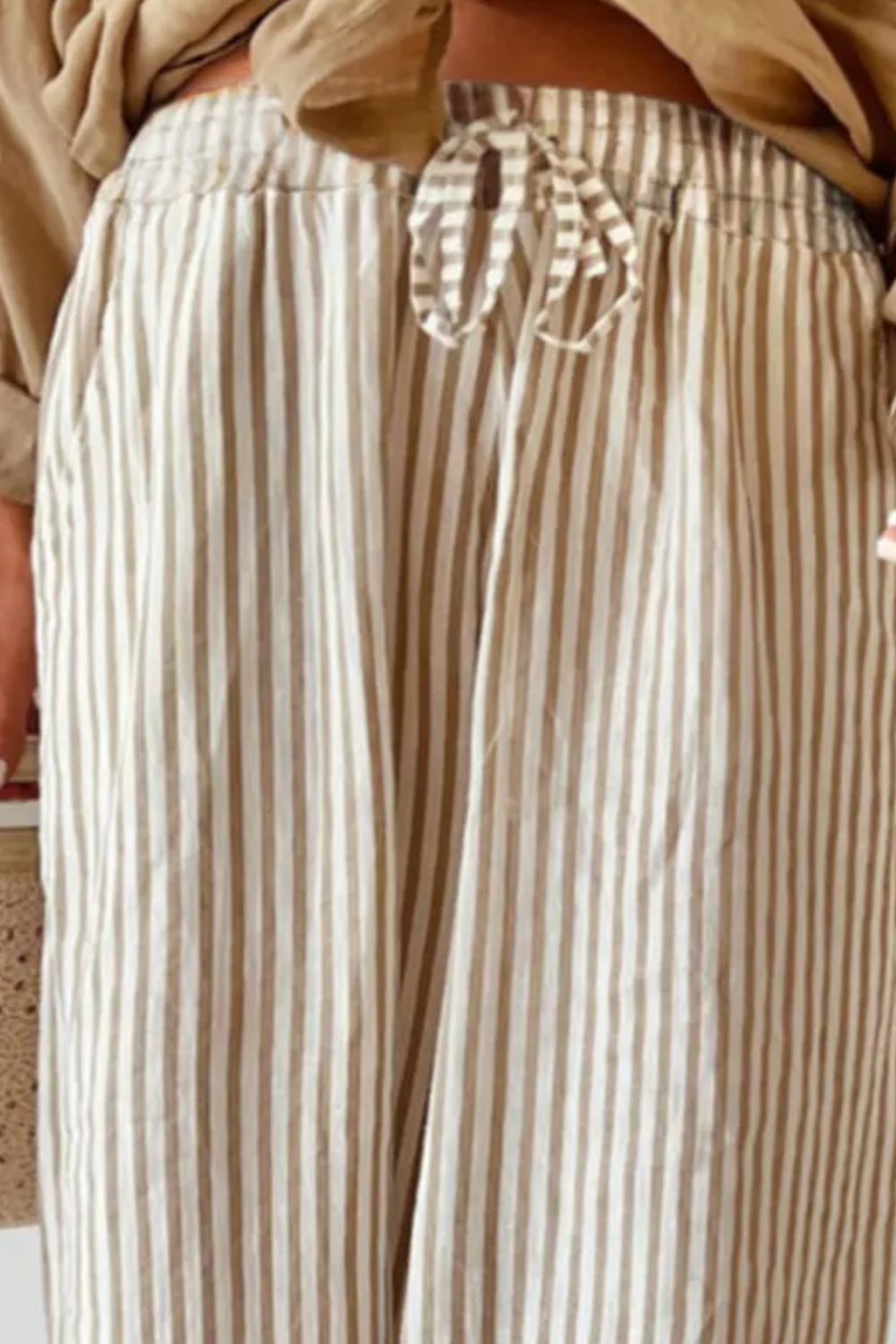 Striped Wide Leg Pants 1XL-4XL