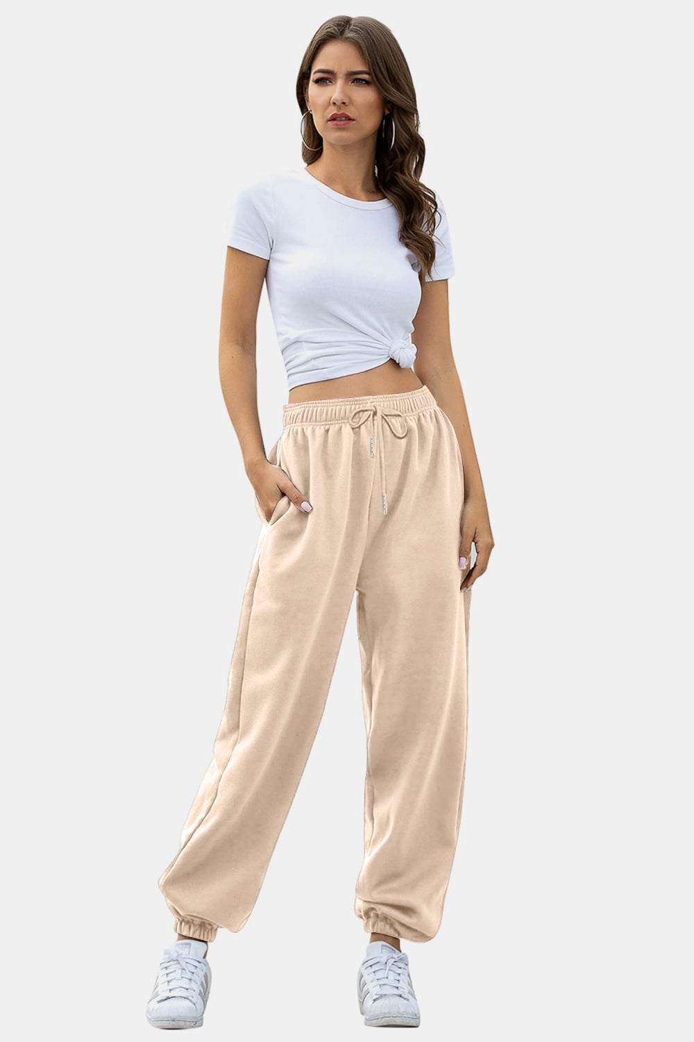 Elastic Waist Joggers with Pockets S-2XL