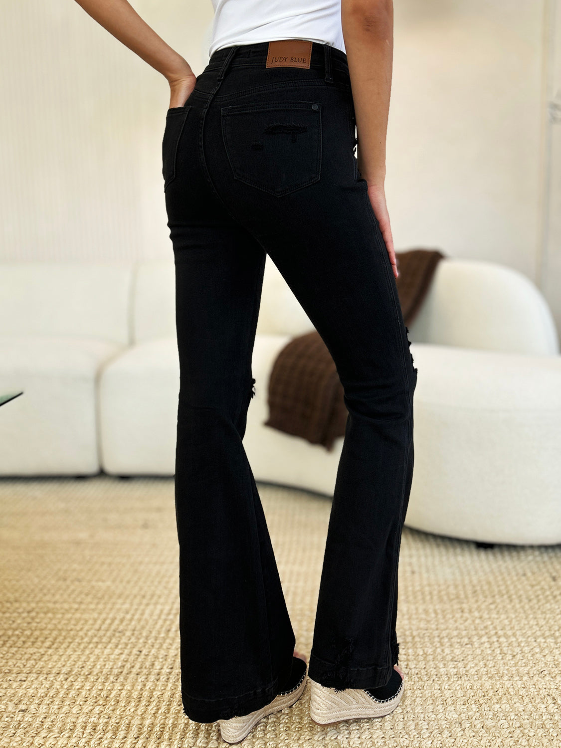Judy Blue Full Size High Waist Distressed Flare Jeans Sizes 0-24