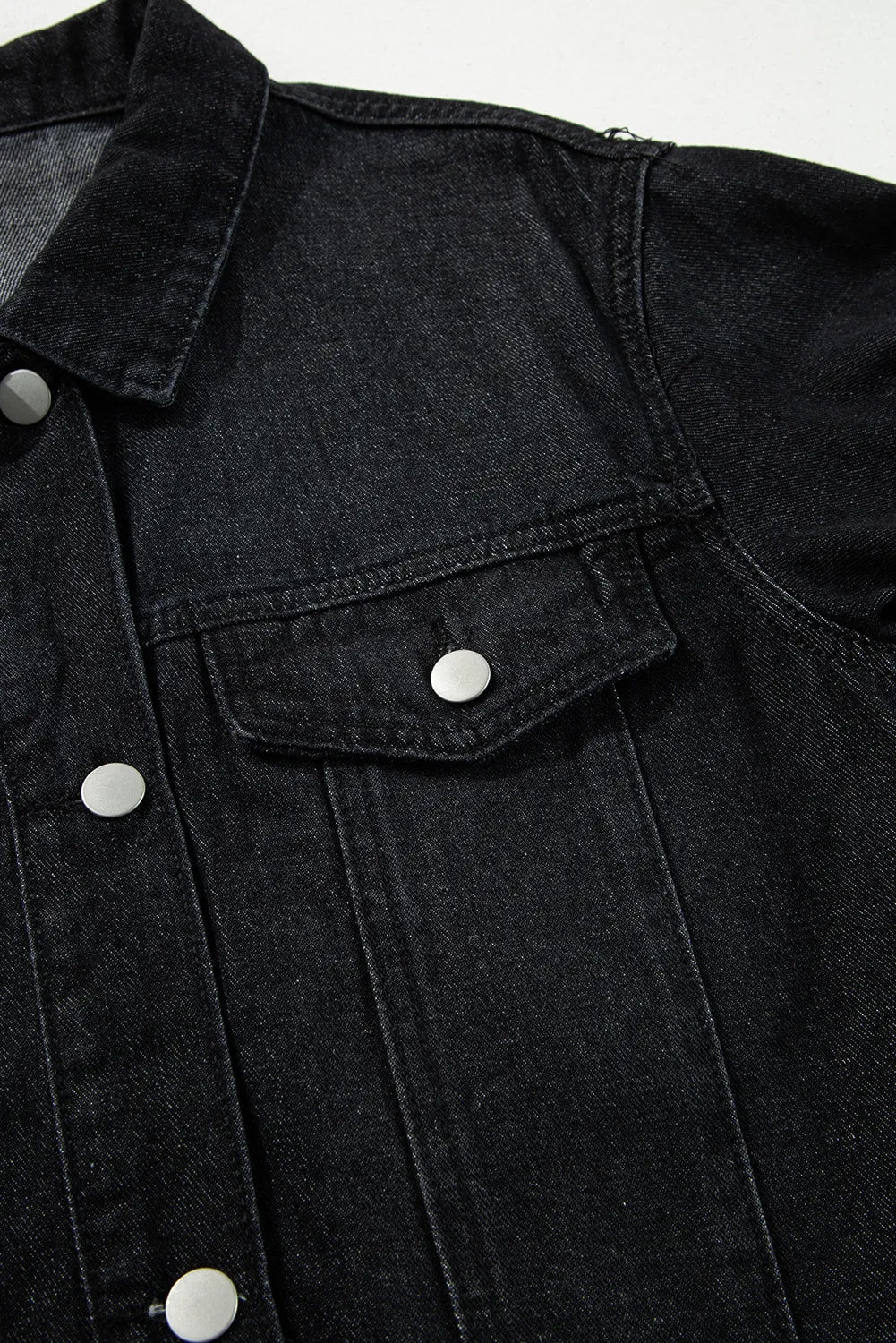 Raw Hem Button Up Denim Top S-2XL