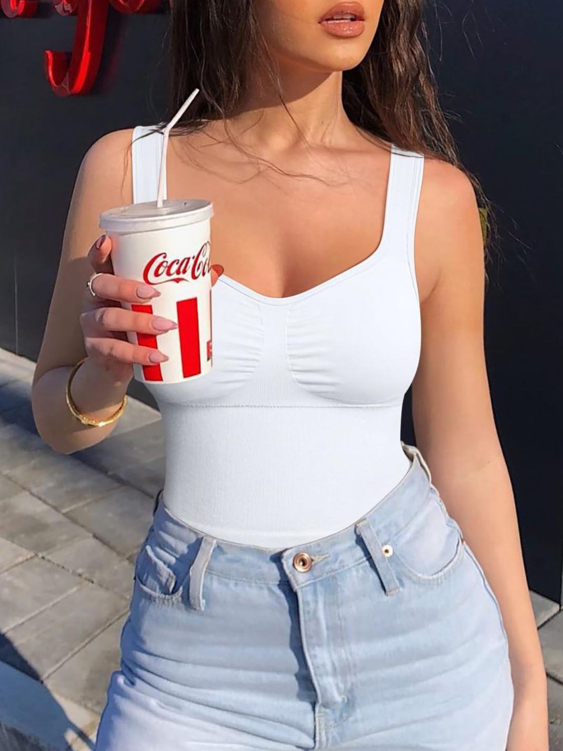 Wide Strap Active Tank Top S-XL
