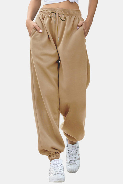 Elastic Waist Joggers with Pockets S-2XL