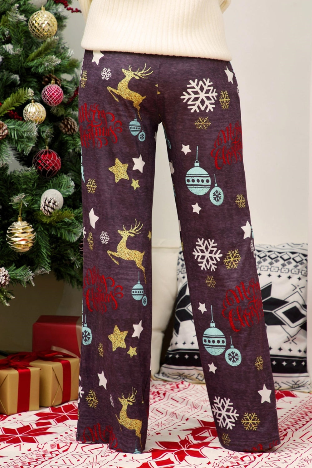 Christmas Straight Leg Pants S-XL