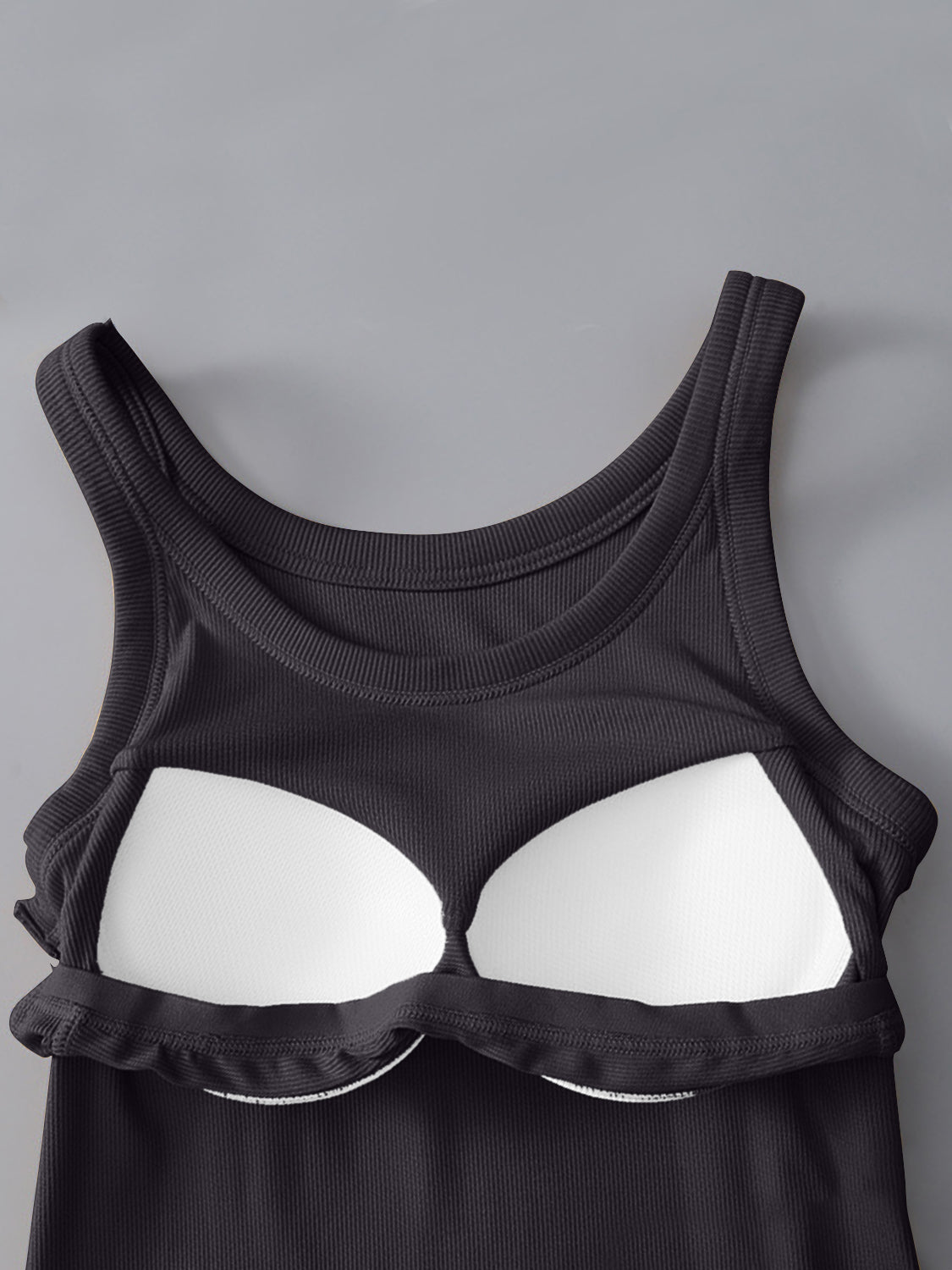 Round Neck Tank with Bra S-XL