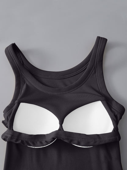 Round Neck Tank with Bra S-XL