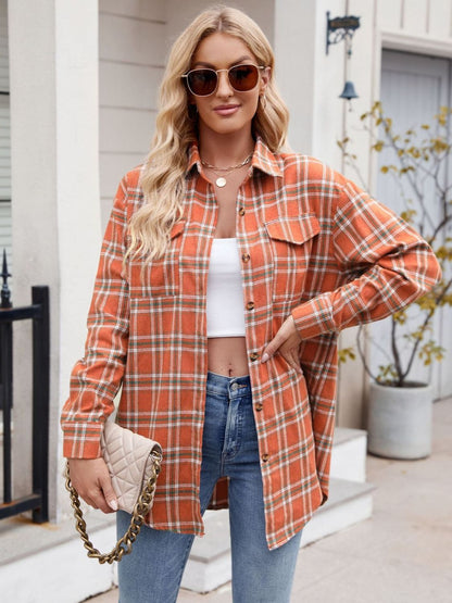 Mandy Plaid Button Up Long Sleeve Shirt S-2XL