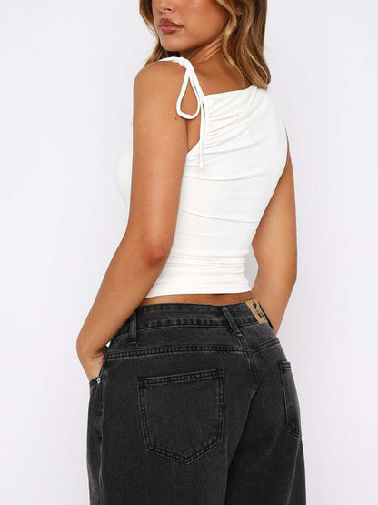 Lovelet Ruched Asymmetrical Neck Cami S-XL
