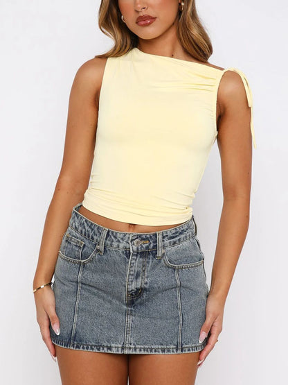 Lovelet Ruched Asymmetrical Neck Cami S-XL