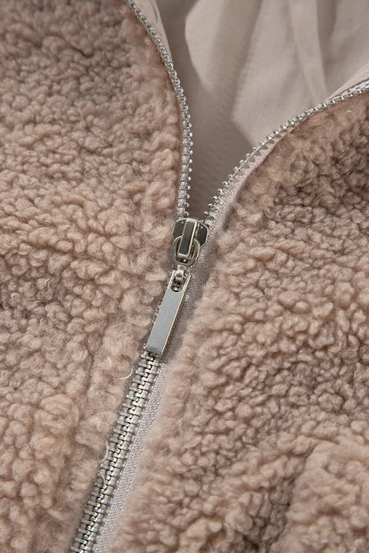 Zip Up Long Sleeve Plush Jacket S-XL