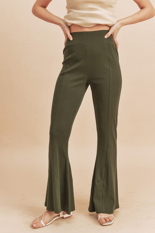A Woman wearing a High Waist Flare Pants