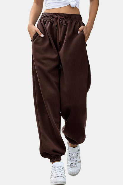 Elastic Waist Joggers with Pockets S-2XL