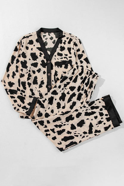 Button Up Long Sleeve Top and Pants Lounge Set S-XL