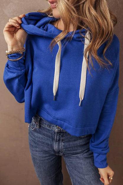 Drawstring Long Sleeve Hoodie S-XL