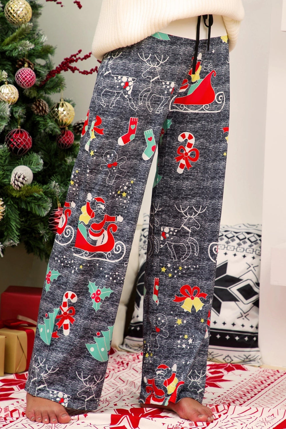 Christmas Straight Leg Pants S-XL