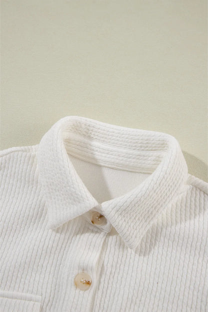 Button Up Long Sleeve Shacket Corduroy Top Size S-2XL