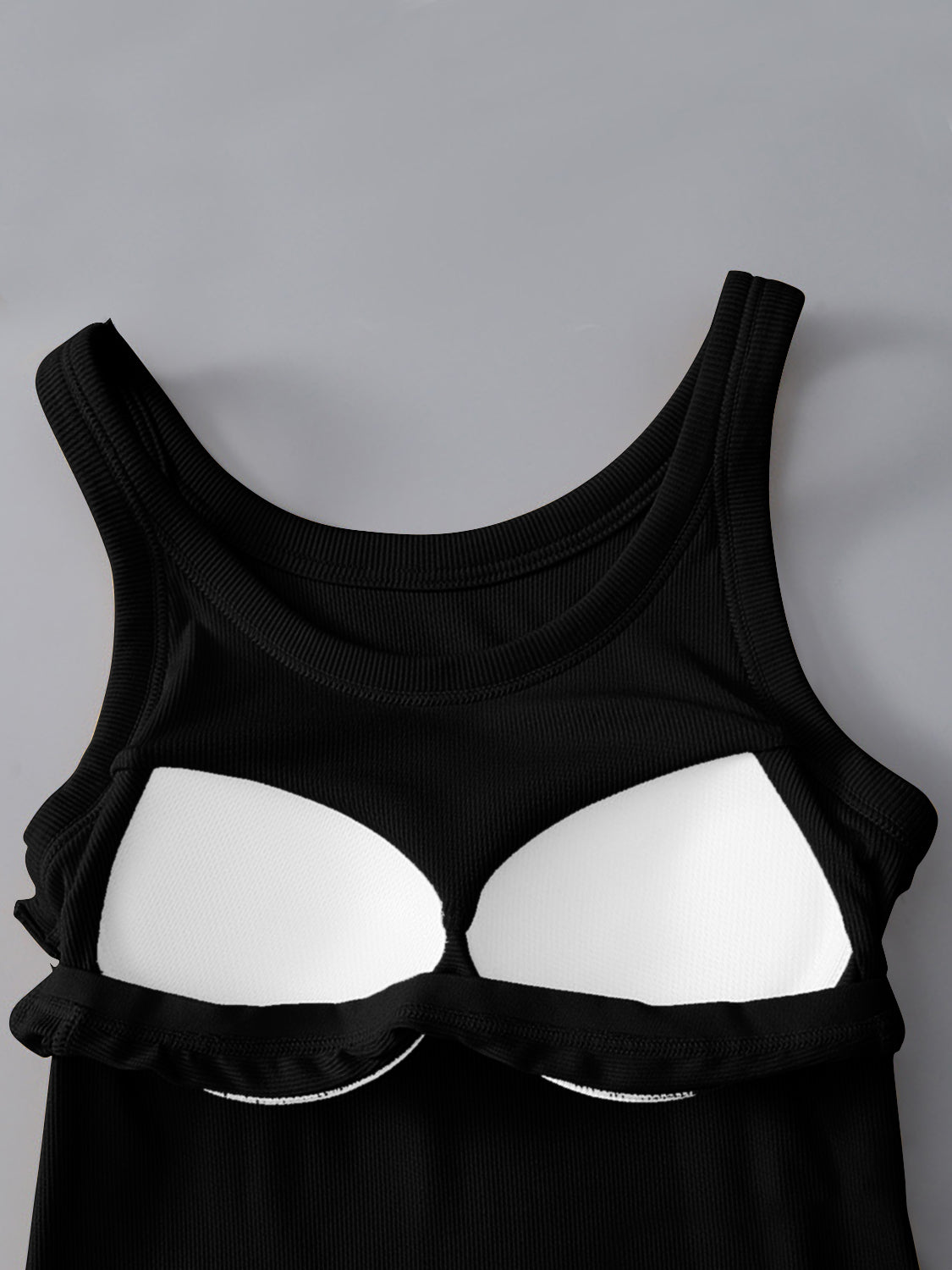 Round Neck Tank with Bra S-XL