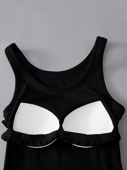 Round Neck Tank with Bra S-XL