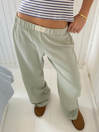 Elastic Waist Wide Leg Pants S-2XL