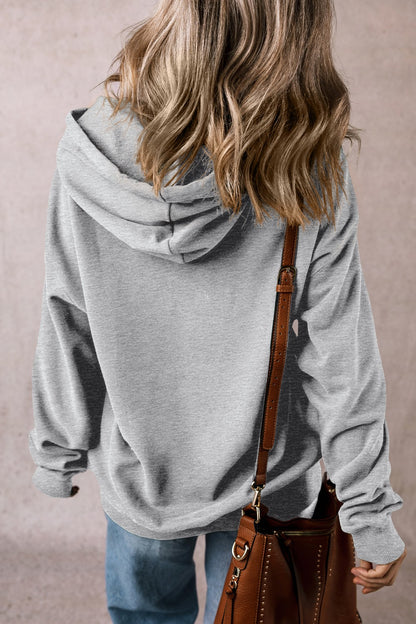 Drawstring Pocketed Long Sleeve Hoodie S-XL