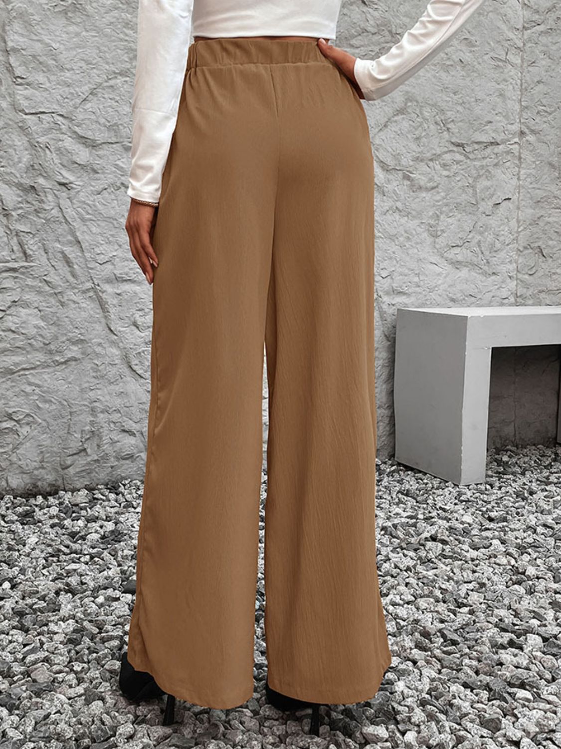 Perfee Tied High Waist Wide Leg Pants S-XL